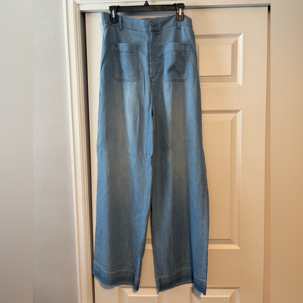 Cloth & Stone lightweight breezy chambray Wide-Leg Pants